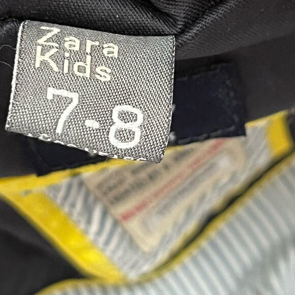 Zara Kids Hooded Jacket Sz 7 8 Full Zip Black Striped Lining Lightweight Outdoor - Picture 5 of 10